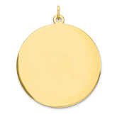 10K Gold Polished Engravable Disc Charm with Polished Back